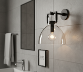 Machinist Glass Cloche Sconce 10"